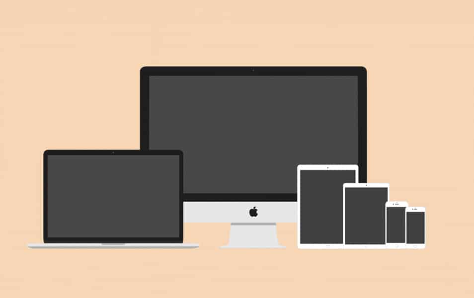 Flat 2D Apple Devices Mockup Pack