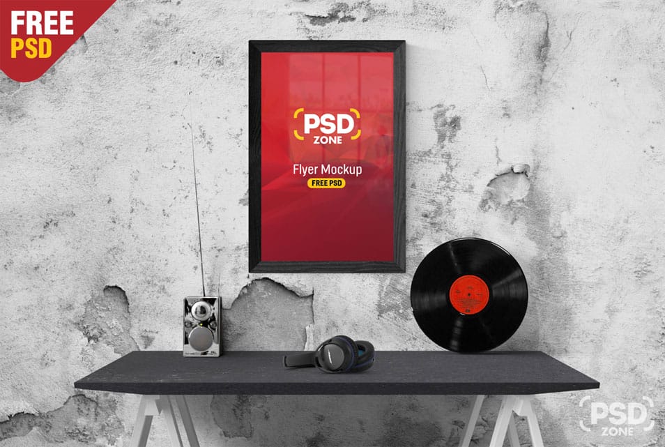 Flyer Poster Frame Mockup PSD