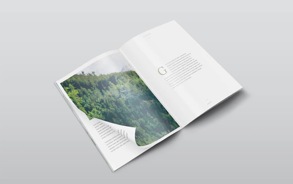 Free A4 PSD Magazine Mockup Isometric View