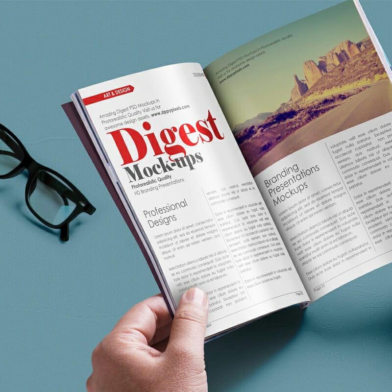 Free Digest-size Magazine PSD Mockup
