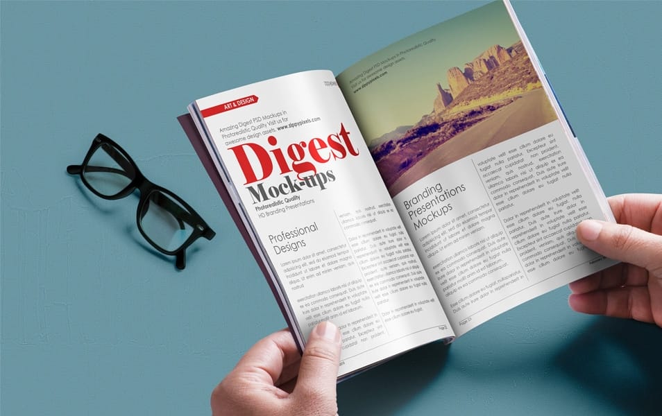 Free Digest-size Magazine PSD Mockup