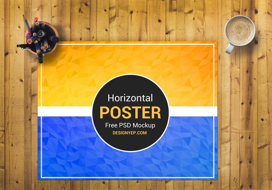 Free Horizontal Poster Mockup PSD