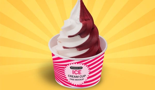 Free Ice Cream Cup Mockup PSD