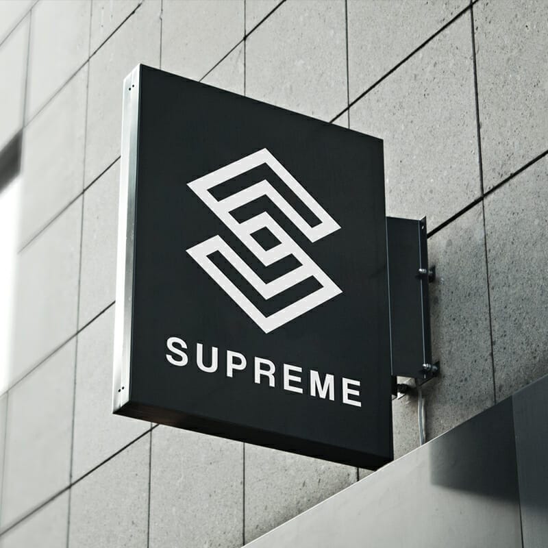 Hanging Wall Sign Mockup