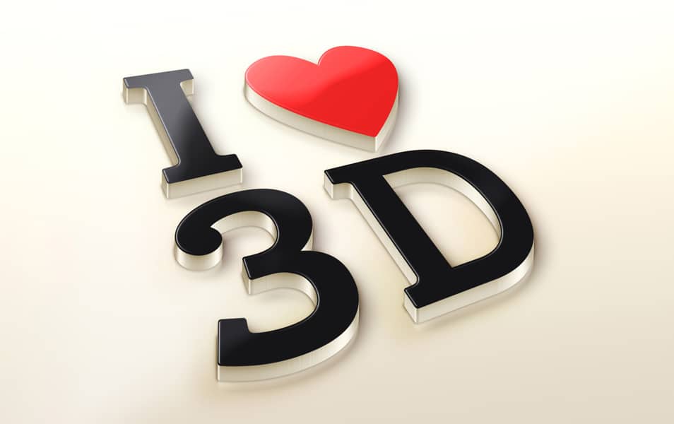 I Love 3D Logo MockUp