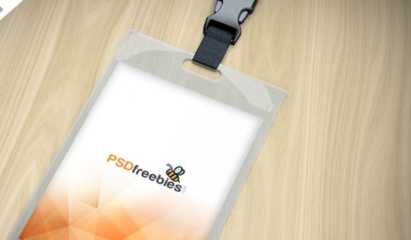 Identity Card Holder Mockup Free PSD