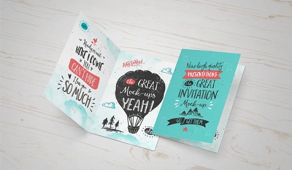 Invitation Greeting Card Mock-Up