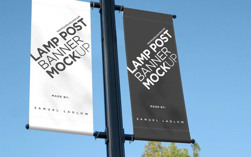 Lamp Post Banner Mockup