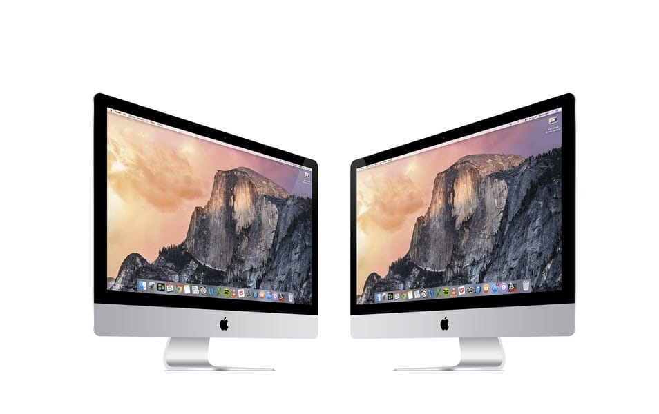 New iMac 3/4 views Vector PSD MockUp