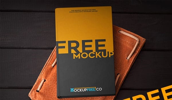 Notebook in Autumn Scenery Mockup