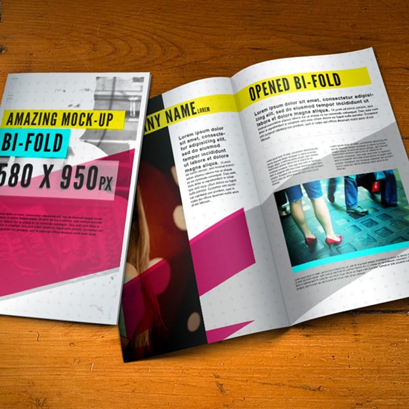 PSD Bifold Brochure Mock-Up Template