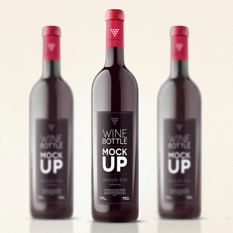 PSD Wine Bottle Mockup Template