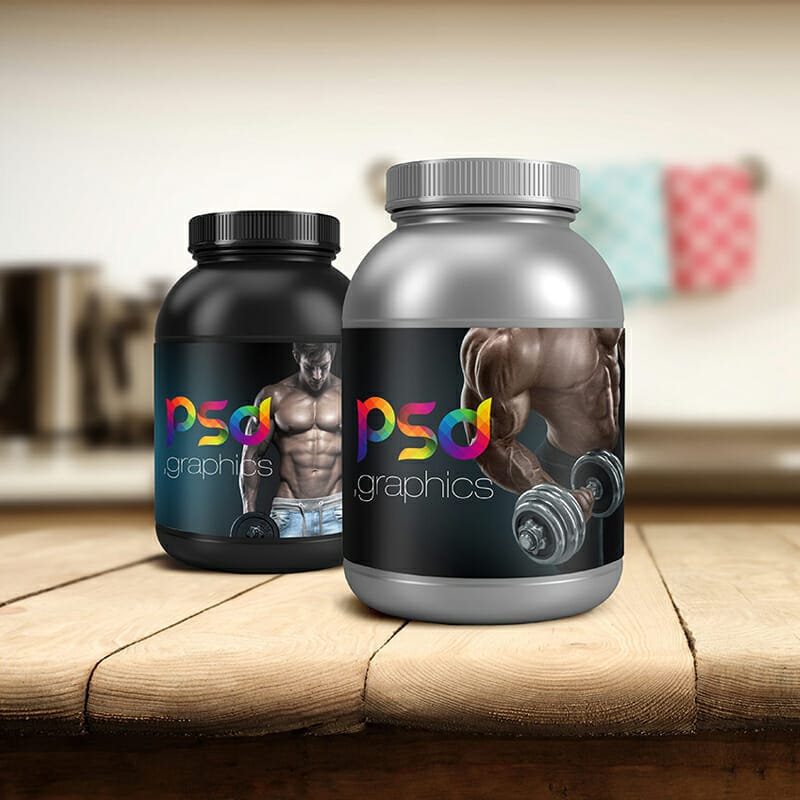 Protein Jar Packaging Mockup