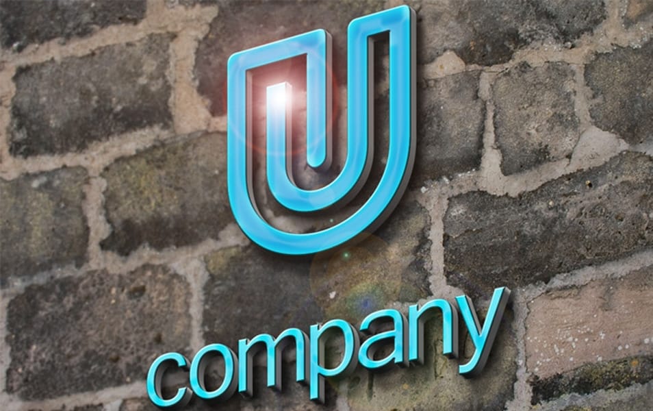 Realistic 3D Logo Mockup PSD