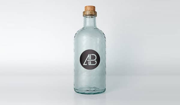 Realistic Glass Bottle Mockup