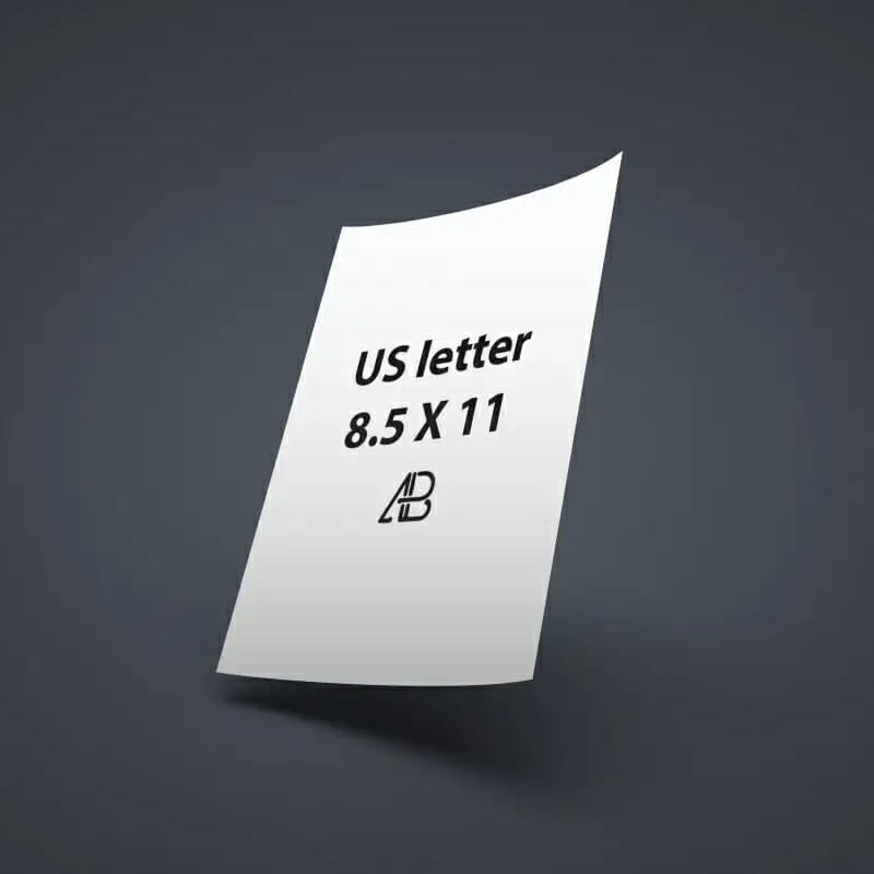 Realistic US Letter Paper Mockup
