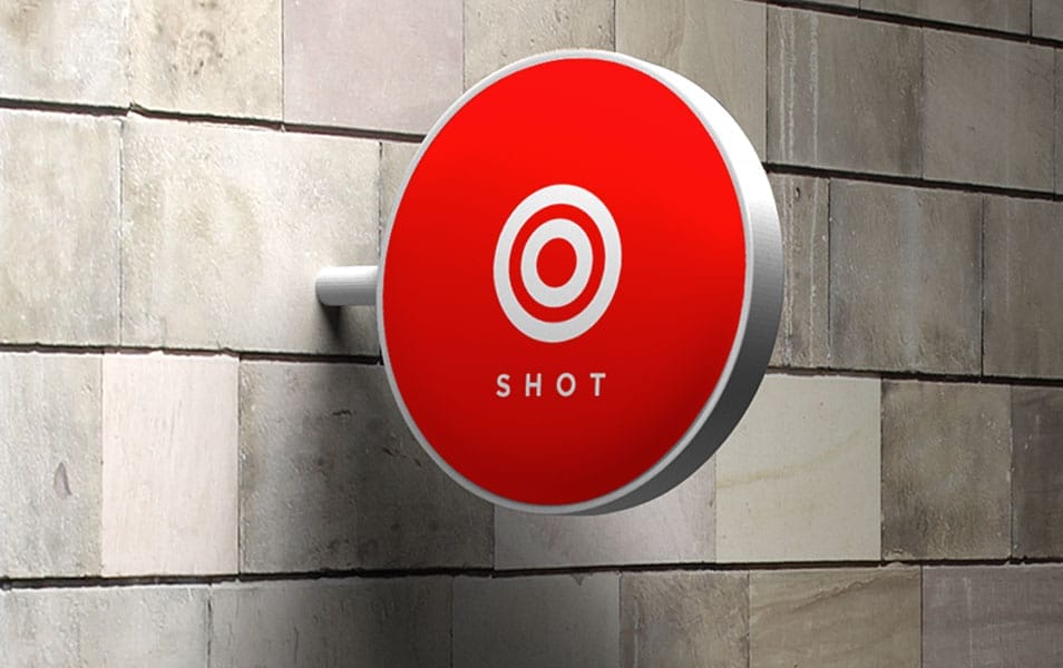 Super Nice Wall Sign PSD Mockup