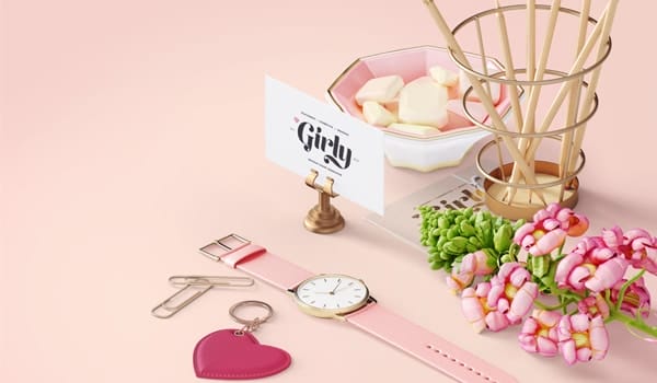 Three Girly Branding Mockups