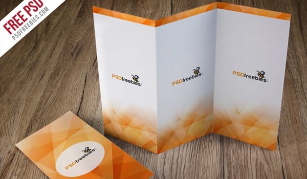 Tri-Fold Brochure Mockup Free PSD