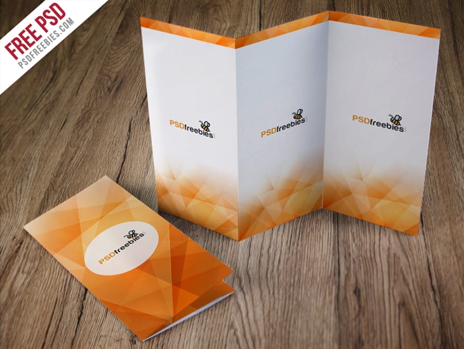 Tri-Fold Brochure Mockup Free PSD