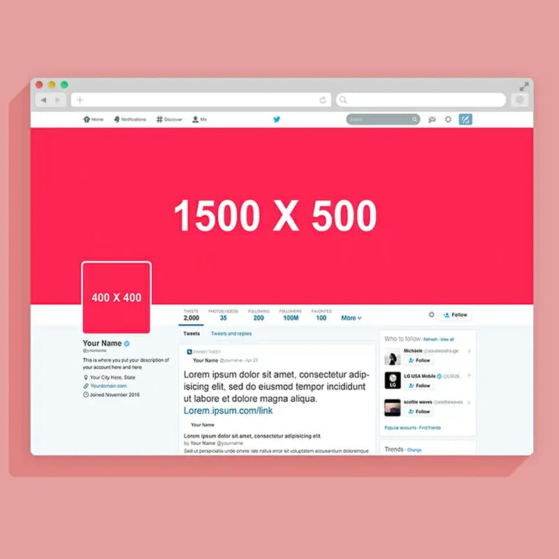 Twitter Page Mockup
