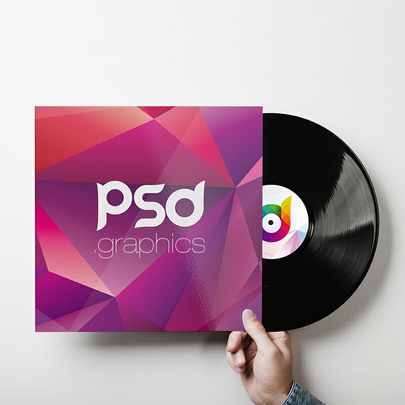 Vinyl Record Cover Mockup PSD