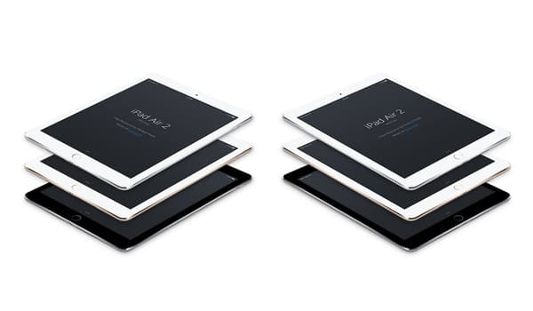 iPad Air 2 Angled Vector PSD MockUp