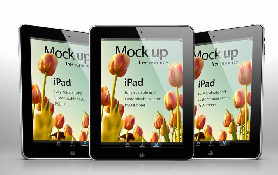 iPad PSD Vector Mockup Template