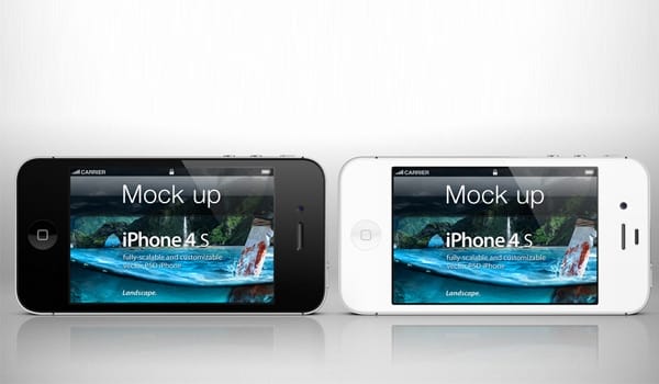iPhone 4s PSD Landscape Mockup