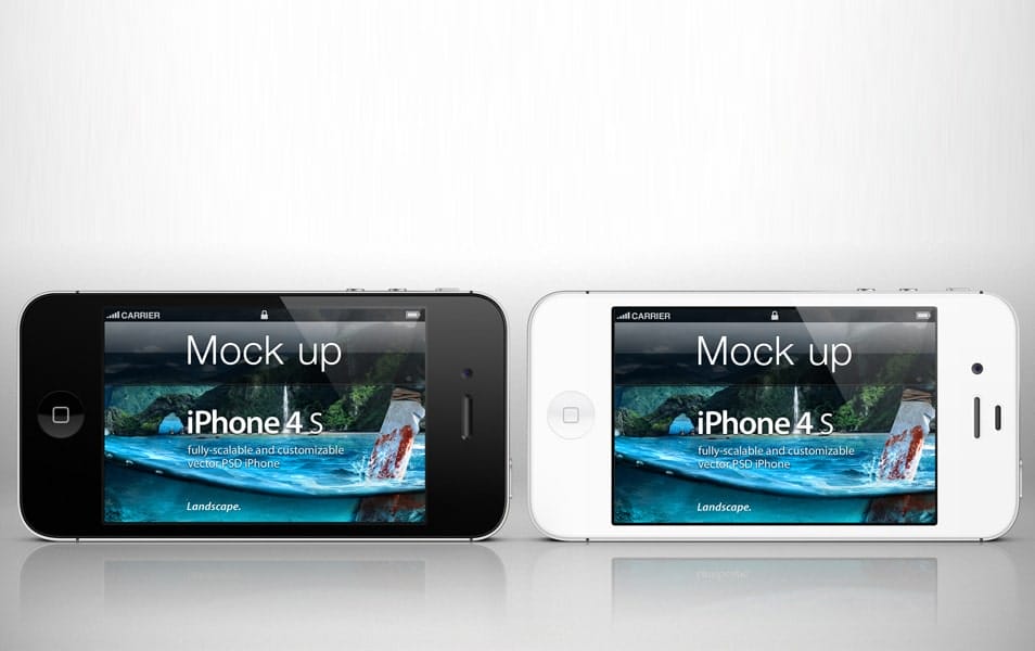 iPhone 4s PSD Landscape Mockup