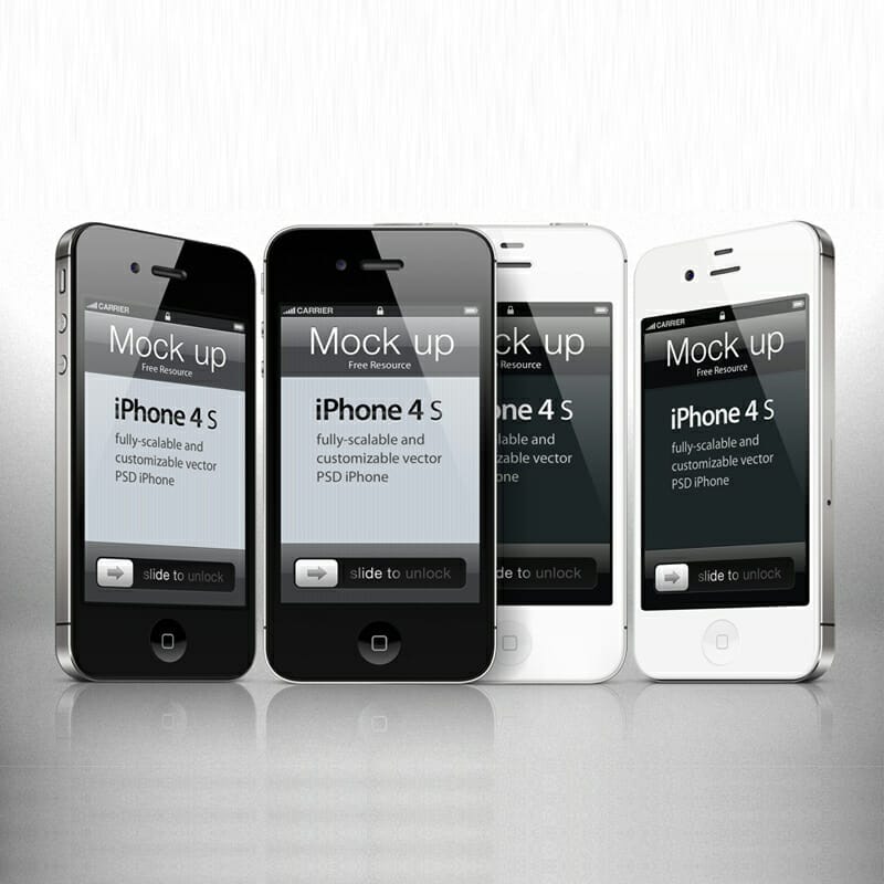 iPhone 4s PSD Vector Mockup Template