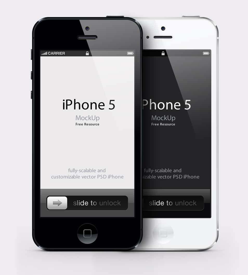 iPhone 5 PSD Vector Mockup