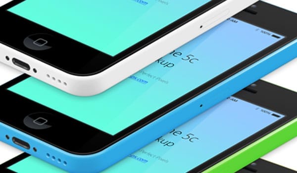 iPhone 5C Vector PSD Mockup