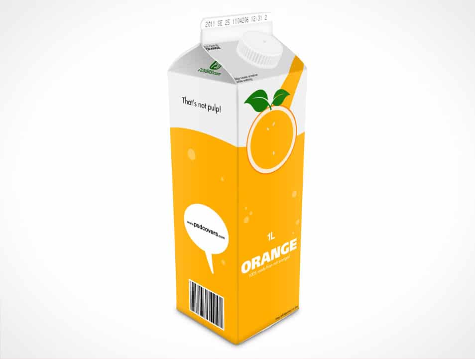 1L Cardboard Carton Container Mockup