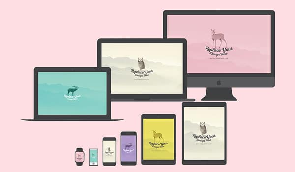 24 Free Flat Vector Apple Device Mockups