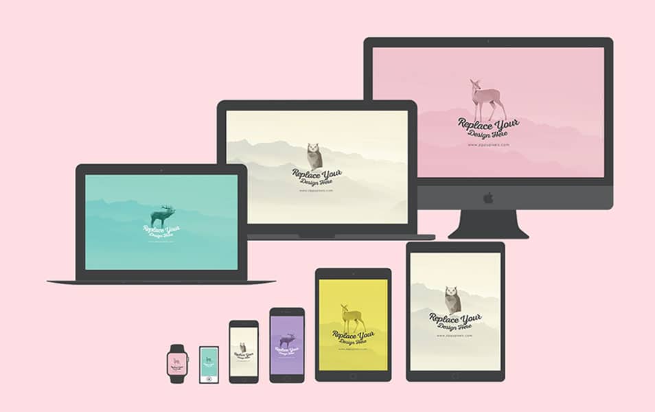 24 Free Flat Vector Apple Device Mockups