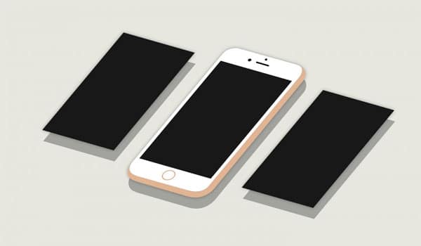 2D Flat Isometric Perspective iPhone 6S Plus Mockup
