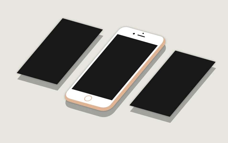 2D Flat Isometric Perspective iPhone 6S Plus Mockup
