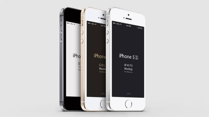 3-4 iPhone 5S PSD Vector Mockup