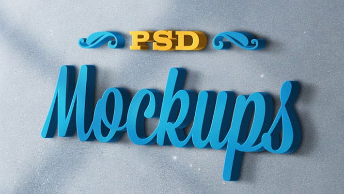 3D Logo Mockups PSD