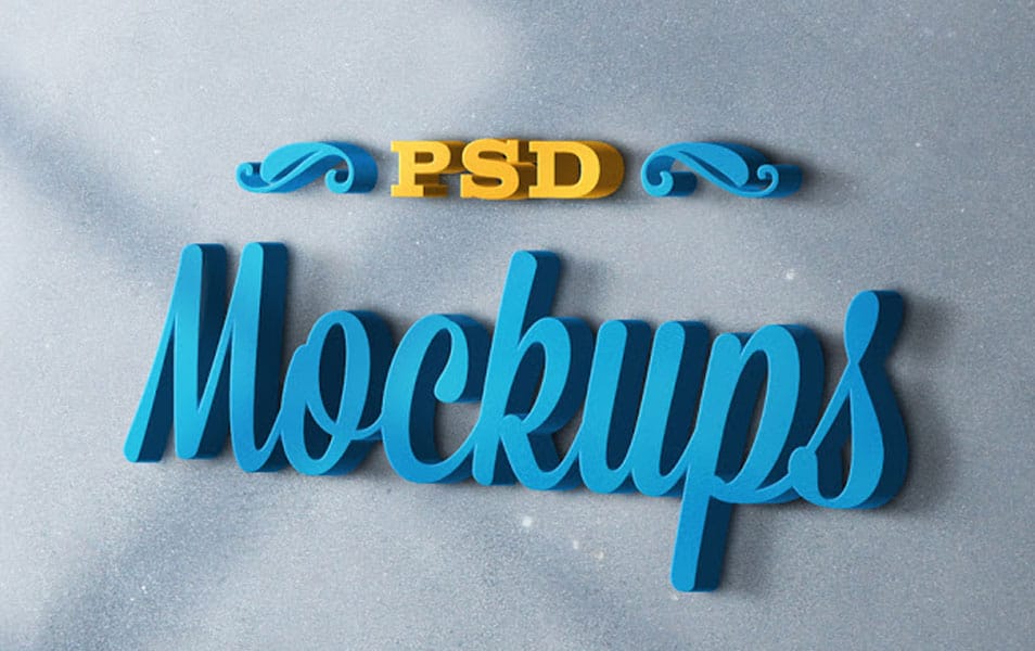 3D Logo Mockups PSD