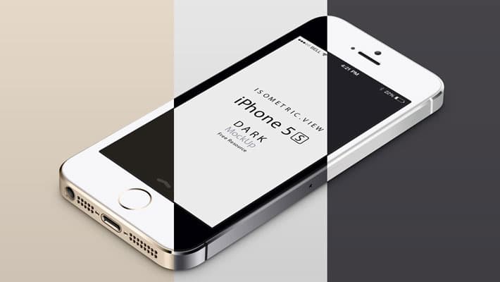 3D View iPhone 5S PSD Vector Mockup