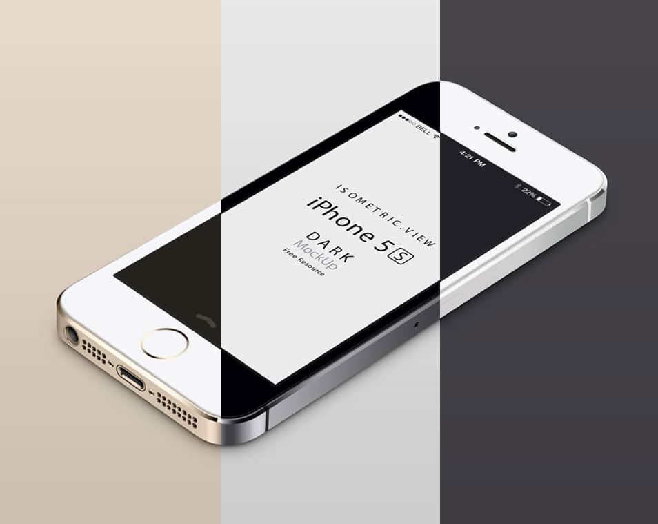 3D View iPhone 5S PSD Vector Mockup