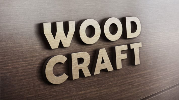 3D Wooden Logo MockUp