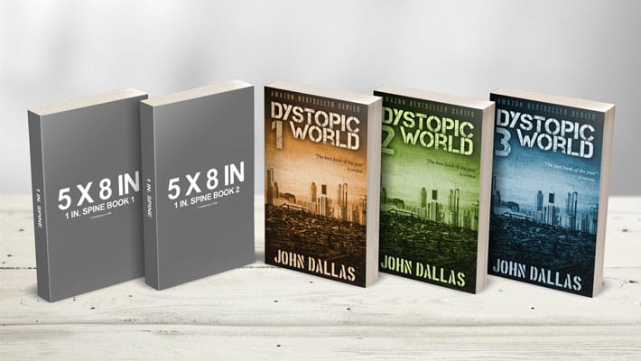 5 x 8 Multi Paperback Book Presentation Mockup