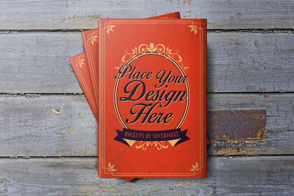 6 x 9 Book with Dust Jacket on Wood Deck Mockup