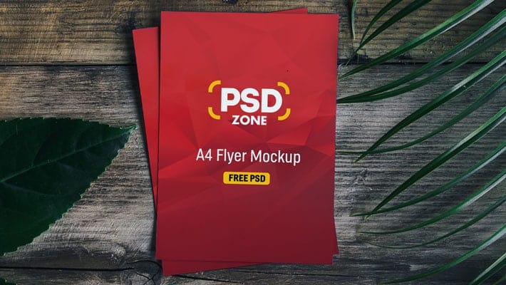 A4 Flyer Mockup Free PSD