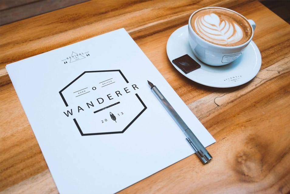 A4 Letterhead and Coffee Cup Mockup