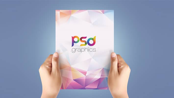A4 Paper in Hand Mockup Free PSD