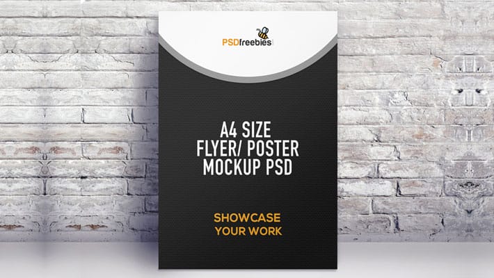 A4 Size Flyer Poster Mockup PSD